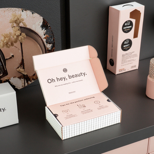 Biểu Tượng Tùy Chỉnh Màu Hồng Sóng Hộp Giấy Cho Chăm Sóc Da Tinh Dầu Mặt Kem Vận Chuyển Mỹ Phẩm Bưu Phẩm Bao Bì - Product Image 3