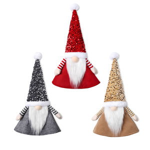 Weiyi Grenzüberschreitende Neue Weihnachtsbaumspitzen-Stern-Dekoration, Gesichtslose Puppe, Perlenfigur, <span class=keywords><strong>Rudolf</strong></span>-Ornamente, Größe 51*27*5, Großhandel - Product Image 5