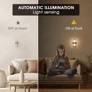 Applique murale LED en acrylique de luxe LOHAS, lampe de nuit blanc doux 3000K, intensité réglable, contrôle par capteur, <span class=keywords><strong>prise</strong></span> secteur, chambre à coucher, couloir - Product Image 2