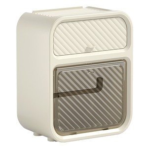 กล่องเก็บกระดาษทิชชูติดผนังกันน้ำมีตะขอติดผนังแบบไม่เจาะติดสำหรับห้องน้ำ - Product Image 3