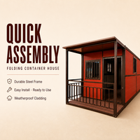 Maison conteneur pliable pour séjour à la ferme et glamping, 20 pieds, extérieur moderne, intérieur confortable, chambre, salon, atelier