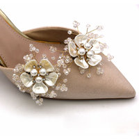 Design de mode femmes chaussures boucle fleur perles chaussures à talons hauts accessoires supérieur chaussures de mariée décorer Clip