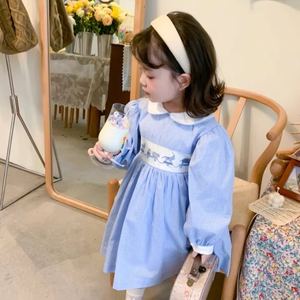 Vestido de primavera superventas con cuello de loto, vestido de bebé con encaje dulce y aberturas para niñas pequeñas - Product Image 6