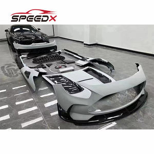 Pour <span class=keywords><strong>Mercedes</strong></span> Benz AMG GT <span class=keywords><strong>GTS</strong></span> mise à niveau série noire Kit de carrosserie en carbone pare-chocs avant arrière jupe latérale garde-boue becquet capot - Product Image 4