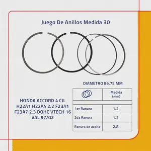 Juego de Anillos para Honda Accord 4L 2.3 F23A1 DOHC 16V 97/02 - Product Image 2
