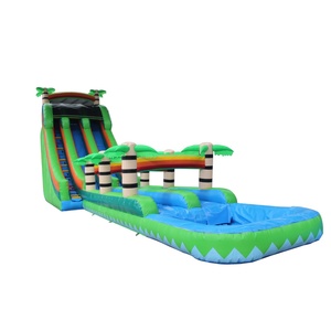 Structure gonflable combinée toboggan et trampoline pour enfants avec souffleur d'air continu pour un rebond ferme, idéale pour les fêtes d'anniversaire et les week-ends en famille - Product Image 1