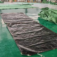 Bâche en polyéthylène haute densité 250 g/m² avec panneaux zippés, imperméable, tissée, sur mesure pour camion plateau