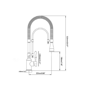 Mùa Xuân kéo ra Chrome 3 cách vòi nước nhà bếp cổ điển nóng lạnh Mixer lọc nước linh hoạt Vòi Nước Nhà Bếp - Product Image 4