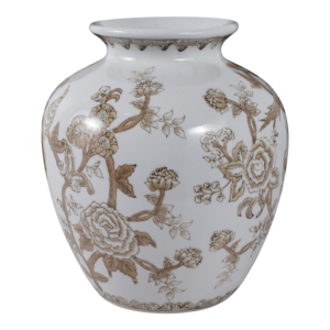 Vaso in ceramica con disegno di uccello e rampicanti, vaso per fiori di ispirazione vintage per soggiorno, decorazione da tavolo per la casa - Product Image 3