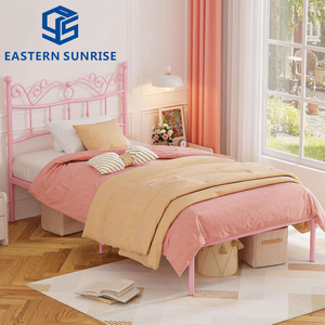 <span class=keywords><strong>Lit</strong></span> simple en métal de style princesse antique, design élégant et couleur rose, pour filles et enfants, avec un toucher enfantin - Product Image 2