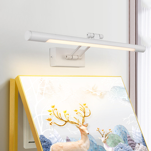 Modern Wall-Mounted LED <b>Mirror</b> Lamp Iron Frame White Shade Multi-Color Temperature (3000K/4000K/6000K) for Bedroom Bathroom - Product Image 1