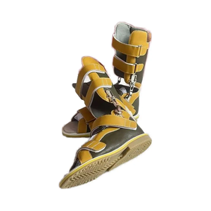 Sandales en cuir haut orthopédiques colorées enfants avec chaussures de paralysie cérébrale semelle intérieure de Correction d'hémiplégie pieds plats antidérapants - Product Image 3