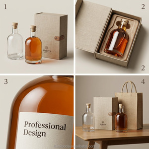 Botella de Vidrio Vacía de Alta Claridad con Tapón de Corcho de Madera, 750 ml, para Whisky, Ginebra, Vodka, Brandy, <span class=keywords><strong>Ron</strong></span> y Licores - Product Image 4