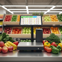Caisse enregistreuse électronique tactile Windows 15,6 pouces pour supermarché, système de point de vente IA avec balance intégrée, garantie 1 an, modèle S11 - Vente Flash