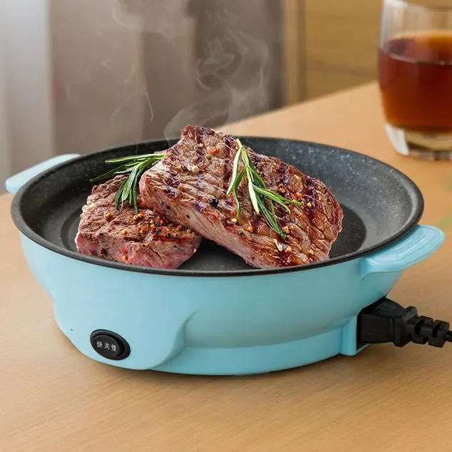 Breakfast Cooking Round Shape Electric Frying Pan Food Grade Multifunction Cooking Pot Non Stick Electric Frying Pan