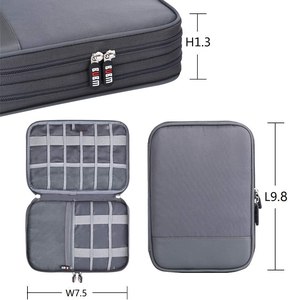 Câbles de charge USB OEM, organiseur de câbles électroniques portable de voyage à double couche, sac numérique pour accessoires électroniques - Product Image 2