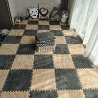 Grenzüberschreitender Schlafzimmer-Teppich mit Karomuster im japanisch-koreanischen Stil, Patchwork-Teppich, Erkerfenster-Matte, Instagram-Stil, Polyester-Matte
