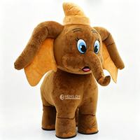 Costume de mascotte d'éléphant gonflable géant de 2,2 m/2,6 m, 4 pattes, en peluche, dessin animé, mignon, pour la marche, à vendre