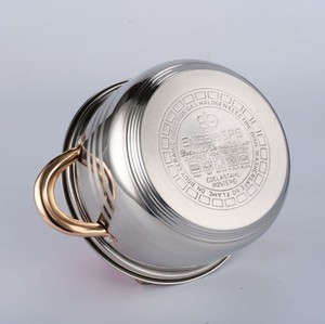 201 e 410 aço inoxidável 6pcs Kitchen <span class=keywords><strong>Ware</strong></span> Set Aço Inoxidável Gold Cooking Pot Conjuntos de panelas antiaderente com tampa de vidro - Product Image 3