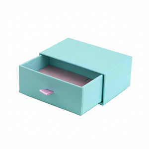 Set di Scatole Portagioie Personalizzate Azzurre con Cassetto Scorrevole, Stampa Luna e Maniglie in Raso per <span class=keywords><strong>Orecchini</strong></span> e Collane - Product Image 5