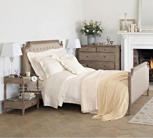 High Quality Furniture Bedroom Sets <strong>Vintage</strong> French king <strong>Bed</strong> Wood Oak Tufted Sleigh <strong>Bed</strong> <strong>Frame</strong> - Product Image 5