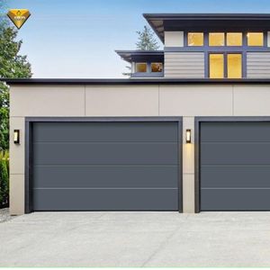 Porte de <span class=keywords><strong>garage</strong></span> isolée automatique moderne en acier galvanisé à l'aspect bois et finition grain de bois <span class=keywords><strong>authentique</strong></span> - Product Image 4