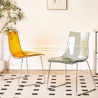 Chaise de salle à manger moderne et mobile en acrylique transparente, style nordique, design créatif et simple, avec dossier, pour la maison et le café, luxe léger