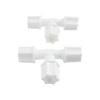 Conector en T de Plástico JACO de 1/4 y Mangueras, Conector de Tubo de Plástico para Sistema de Filtro de Agua Doméstico RO