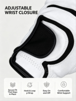 Gants de golf personnalisés HAIYI avec logo, en cuir véritable Cabretta, microfibre PU, protection UV, fermeture à boucle, respirants et doux