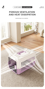 Cage de <span class=keywords><strong>transport</strong></span> pour animaux de compagnie en plastique PP écologique fabriquée en usine, 44x31x27cm, utilisation en <span class=keywords><strong>voiture</strong></span>, multi-usages, durable, boîte de <span class=keywords><strong>transport</strong></span> pour <span class=keywords><strong>chat</strong></span> et chien avec aérations - Product Image 6