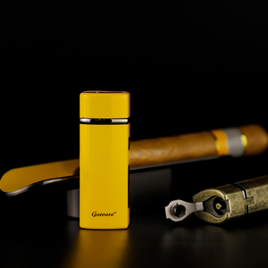 GUEVARA Triple Jet Torch Cigar <strong>Lighter</strong> Windproof Blue Flame LED Fuel Indicator Visible Gas Window Metal Smoking <strong>Lighter</strong> <strong>Custom</strong> - Product Image 5