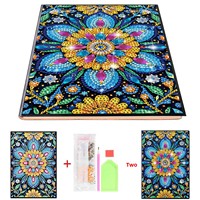 Carnet de notes de peinture diamant motif nature morte florale, fait main, sans cadre, moderne, minimaliste, cadeau créatif pour entreprise