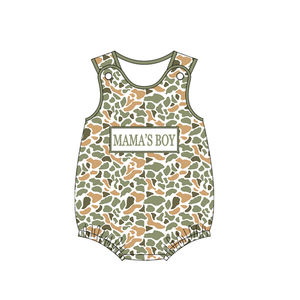 SR3910 Conjunto de Ropa para Bebé Niña, Mono sin Mangas con Estampado de Camuflaje Naranja y Verde, Diseño de Mamá y Niña, Venta al por Mayor - Product Image 1