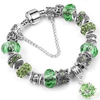 Tendance Nouvelle Belle Couleur Or Perlé Charme Bracelet Coeur Forme Perles De Verre Charme Cristal Bracelet Bracelet