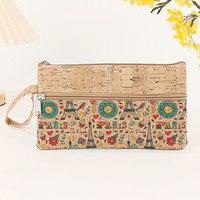 Tas telepon perjalanan gabus kosmetik kustom ramah lingkungan Logo kustom dompet wanita Vegan gabus Portugis wanita