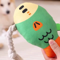 Jouet à couiner pour chien en peluche de luxe, style poisson, interactif, pour la mastication et le nettoyage des dents, résistant aux morsures, avec rembourrage en coton PP écologique