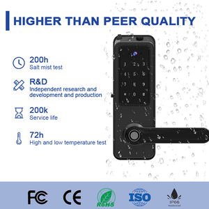 Moderner Stil Hochwertiger Aluminium-Hebelgriff-Schloss 3D Smart Tuya Fingerabdruck-Technologie für Holztür WLAN-Kamera Cloud-Daten - Product Image 3