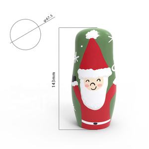 2025 nouvelle conception de noël peinture <span class=keywords><strong>à</strong></span> la main enfants 5 pièces personnalisé nidification russie poupée jouet jouets en bois - Product Image 4