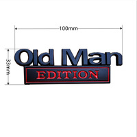 MZLH Old Man EDITION Emblème de voiture en alliage de zinc 3D, autocollant décoratif pour garde-boue et hayon, auto-adhésif à usage unique