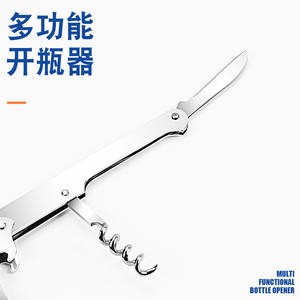 Abridor de Botellas Multifuncional Portátil y Plegable de Acero para Vino y Cerveza, Rectangular, Solo Lavar a Mano, Yangjiang XR90578 - Product Image 4