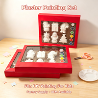 Kit de peinture sur plâtre DIY de Noël, statues en plâtre non peintes, ensemble d'artisanat artistique pour cadeaux de fête
