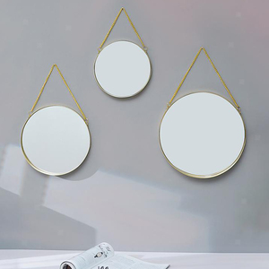 Round <strong>Mirror</strong> Wholesale Custom Size <strong>Gold</strong> Frame Hanging <strong>Circle</strong> <strong>Mirror</strong> with Chain for Bathroom Vanity Entryway Living Room Bedroom - Product Image 3