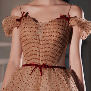 Elegante abito da sera <span class=keywords><strong>lungo</strong></span> <span class=keywords><strong>con</strong></span> scollo A V e maniche lunghe <span class=keywords><strong>con</strong></span> scollo A V in <span class=keywords><strong>Tulle</strong></span> <span class=keywords><strong>con</strong></span> ricamo in pizzo - Product Image 4