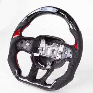 Volant modifié en fibre de carbone forgé à LED pour <span class=keywords><strong>Dodge</strong></span> Charger Challenger Hellcat 2015 + Jeep Grand Cherokee Trackhawk <span class=keywords><strong>SRT</strong></span> - Product Image 3