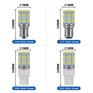 Bombilla LED Súper Brillante para Direccionales de Auto 2022, 12-24v 1156 1157 7440 7443 T20 Ba15s Bau15s Canbus Sin Errores 3030 35smd - Product Image 5