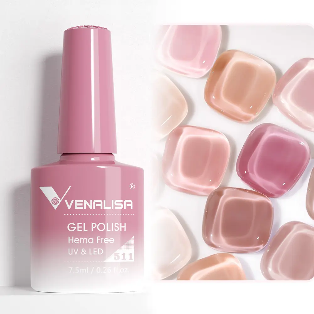 Venalisa-Esmalte de Uñas Vip5 para Manicura, Esmalte de Uñas sin Hema, Punta Francesa, Barniz Esmalte UV LED