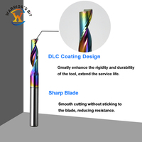 Fraise à queue CNC haute précision à une dent en carbure avec revêtement TC200 pour la découpe de l'aluminium, OEM disponible, angle de hélice 25°