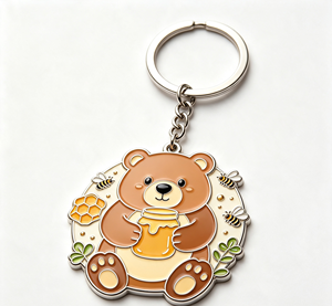 <b>Cute</b> <b>Bear</b> Metal Key Chain Cartoon Animal Key Ring Enamel Zinc Alloy Pendant for Gift and Promotion - Product Image 3