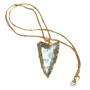 Collier avec flèches en verre Aqua, bijou de verre, acheter en ligne, naturel, prix de gros - Product Image 1