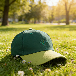 Gorra de Béisbol de 6 Paneles con Bordado de Hierba, Bicolor, Ligera, Transpirable, con Cierre Ajustable para Deportes al Aire Libre - Product Image 5